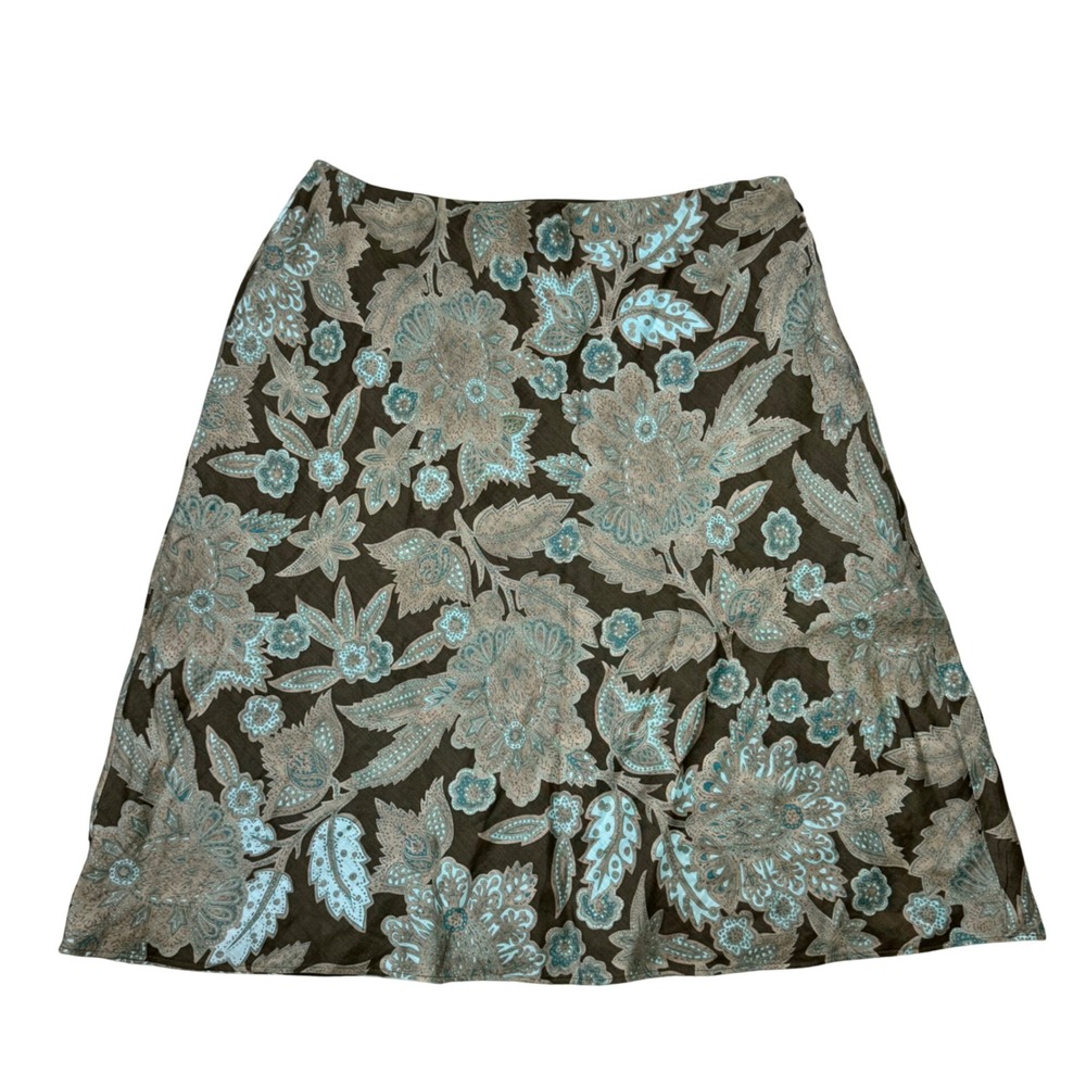 Y2K Loft Floral Cottagecore Garden Party Knee Length Skirt Size 8